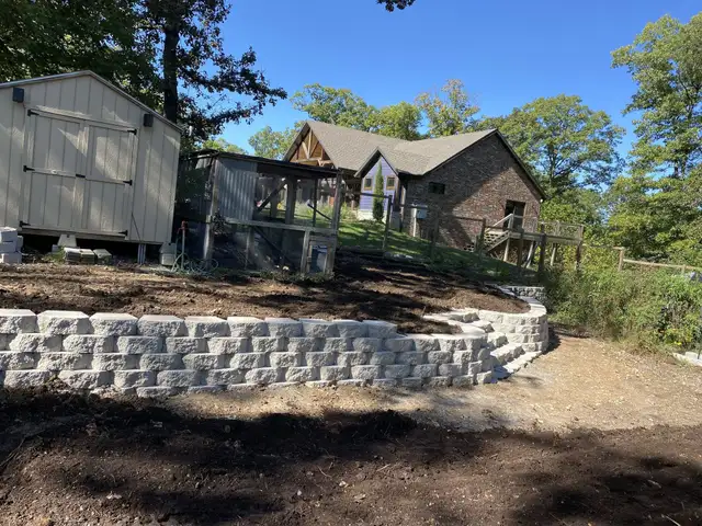 Block retaining wall, one of our jobs
