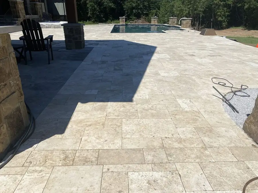Travertine pool deck